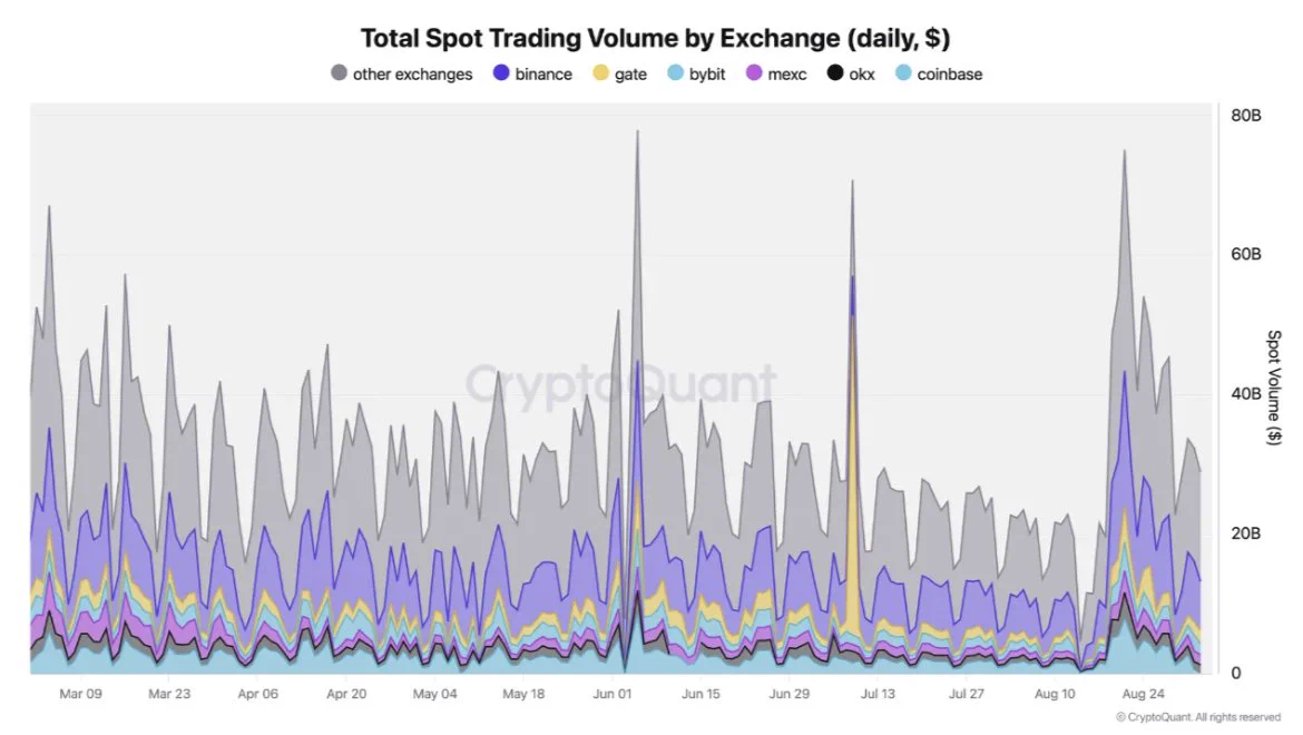 Borsalara göre günlük spot işlem hacminde Binance’in en büyük payı