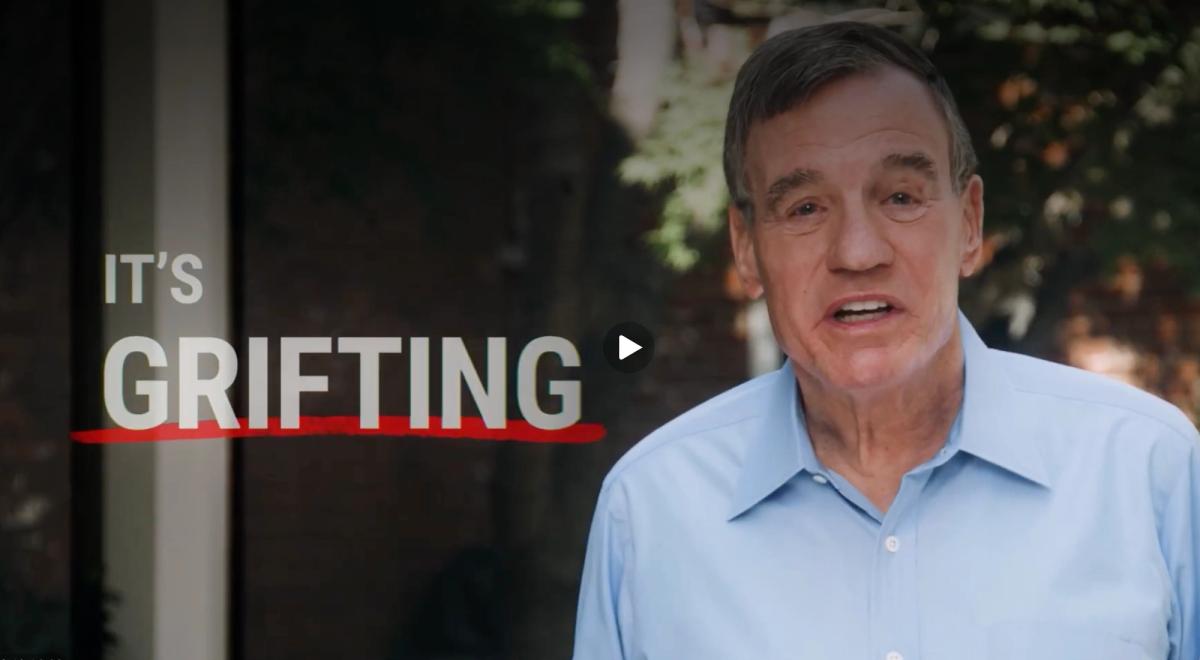 Mark Warner’ın kampanya reklamından bir görüntü